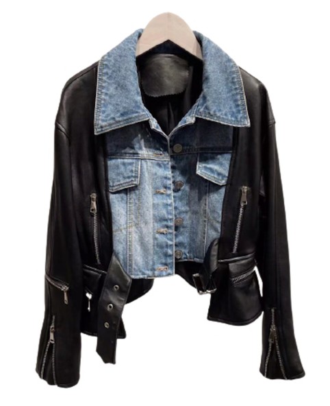 Luxe Denim-Leather Jacket
